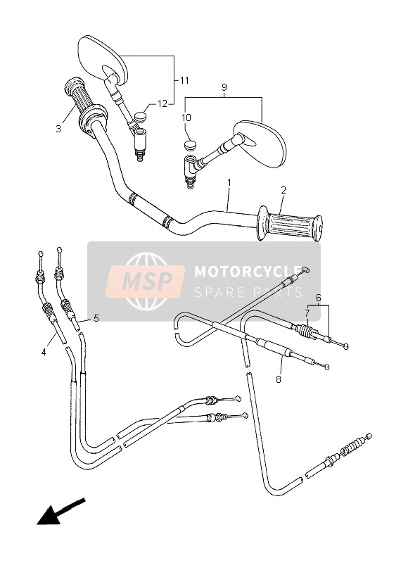 Yamaha SR400 2014 Steering Handle & Cable for a 2014 Yamaha SR400