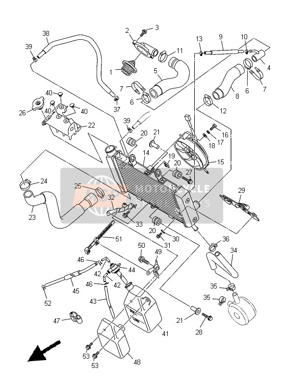 Yamaha XJ-6F 2014 Radiateur & Tuyau pour un 2014 Yamaha XJ-6F