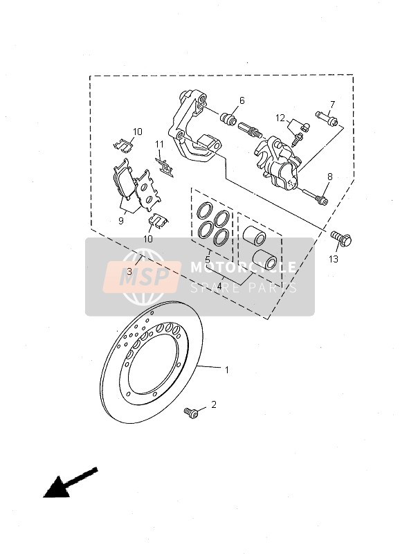 Yamaha SR125 2000 BREMSSATTEL VORNE für ein 2000 Yamaha SR125