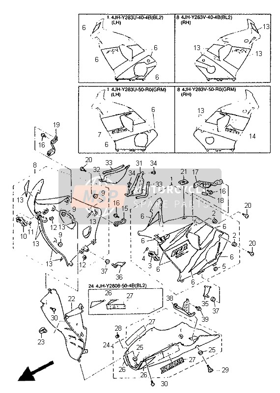 4JH2836G0000, Steun 4, Yamaha, 0