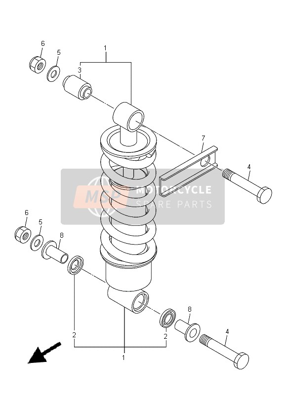 Yamaha XJ-6F 2014 Rear Suspension for a 2014 Yamaha XJ-6F