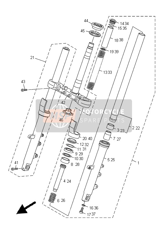 Yamaha XJ-6F 2014 Forcella anteriore per un 2014 Yamaha XJ-6F