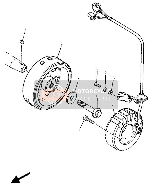 901051043000, Bolt, Washer Based, Yamaha, 3