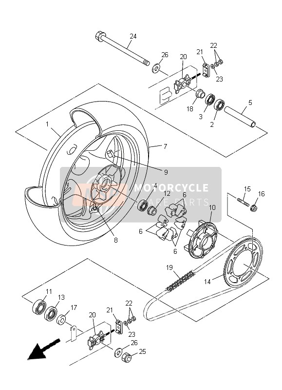 Yamaha XJ-6F 2014 Rear Wheel for a 2014 Yamaha XJ-6F