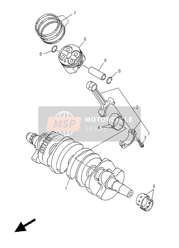 Yamaha XJ-6FA 2014 Vilebrequin & Piston pour un 2014 Yamaha XJ-6FA