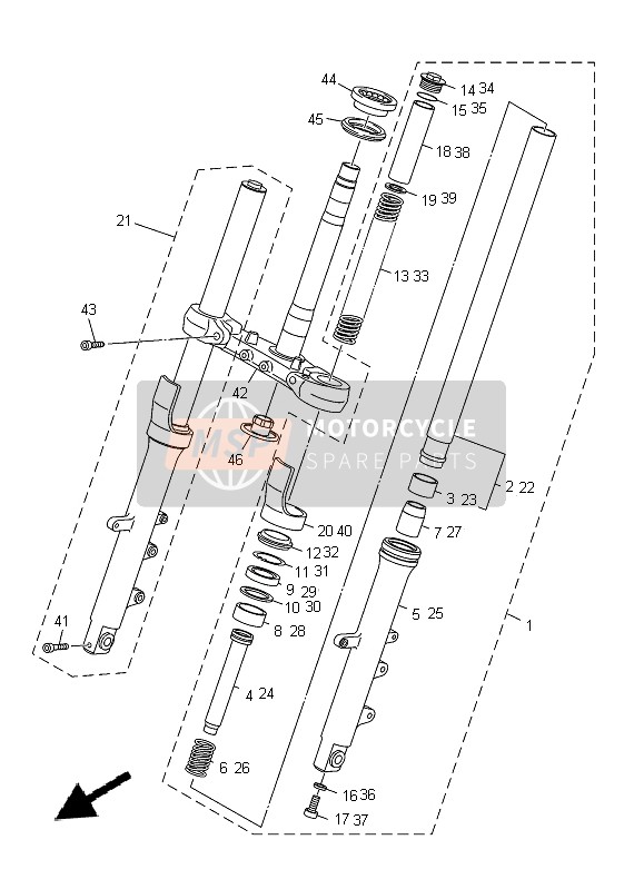 Yamaha XJ-6FA 2014 Front Fork for a 2014 Yamaha XJ-6FA