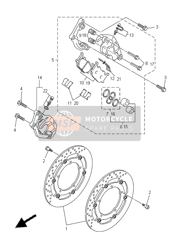 Yamaha XJ-6FA 2014 Front Brake Caliper for a 2014 Yamaha XJ-6FA