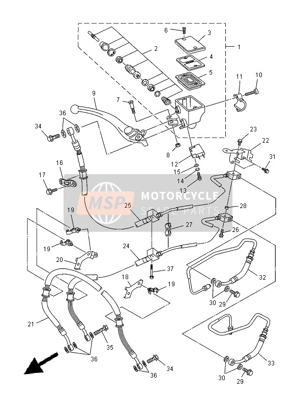 Yamaha XJ-6FA 2014 HAUPTZYLINDER VORNE für ein 2014 Yamaha XJ-6FA