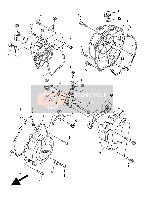 Yamaha XJ-6N 2014 Couvercle de carter 1 pour un 2014 Yamaha XJ-6N