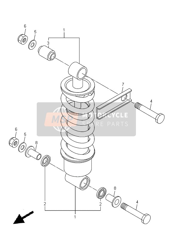 Yamaha XJ-6N 2014 Sospensione posteriore per un 2014 Yamaha XJ-6N