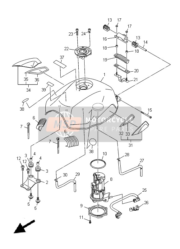 Yamaha XJ-6N 2014 Fuel Tank for a 2014 Yamaha XJ-6N