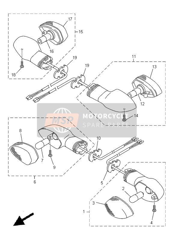 Yamaha XJ-6N 2014 BLINKLEUCHTE für ein 2014 Yamaha XJ-6N