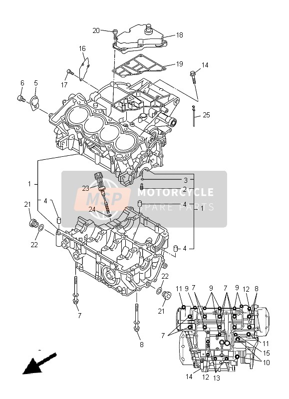 Yamaha XJ-6NA 2014 Caja Del Cigüeñal para un 2014 Yamaha XJ-6NA