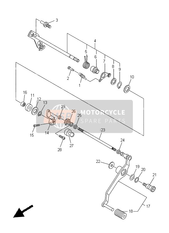 Yamaha XJ-6NA 2014 Arbre de changement de vitesse pour un 2014 Yamaha XJ-6NA