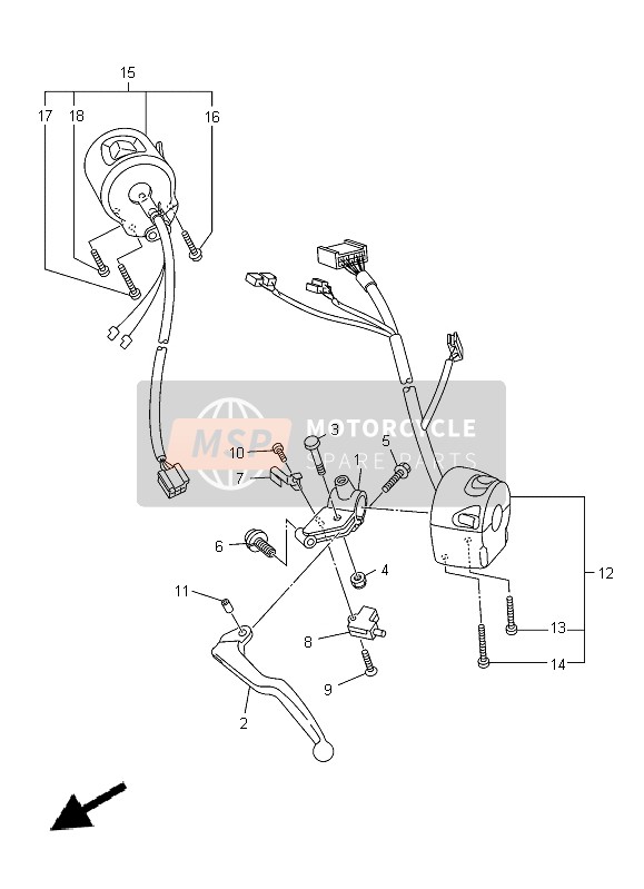 Yamaha XJ-6NA 2014 HANDSCHALTER & HEBEL für ein 2014 Yamaha XJ-6NA