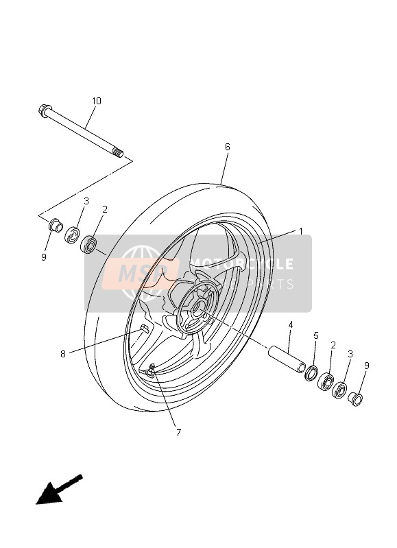 Yamaha XJ6SA 2014 Ruota anteriore per un 2014 Yamaha XJ6SA