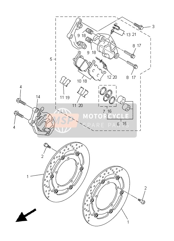 Yamaha XJ6SA 2014 Pinza freno anteriore per un 2014 Yamaha XJ6SA