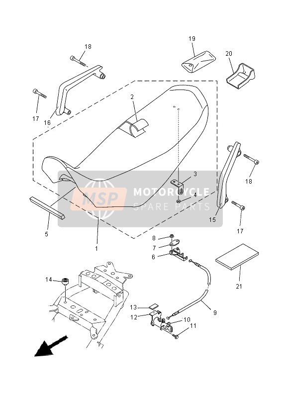 5VKF47316000, Couvre,  Selle, Yamaha, 0