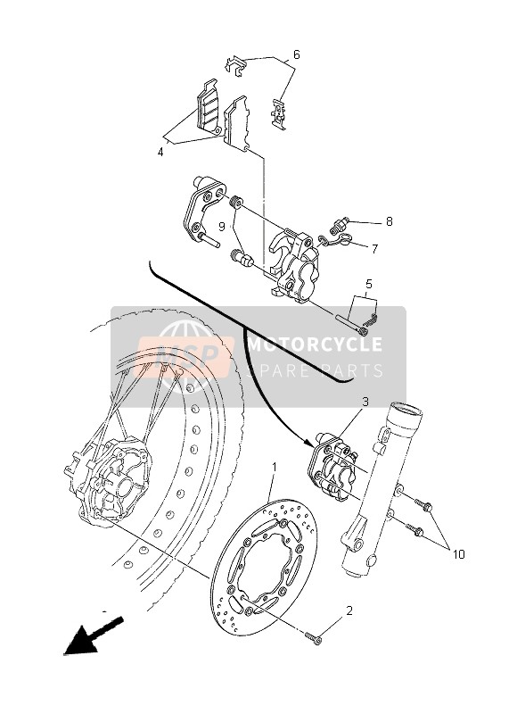 Yamaha XT660R 2014 Remklauw voor voor een 2014 Yamaha XT660R