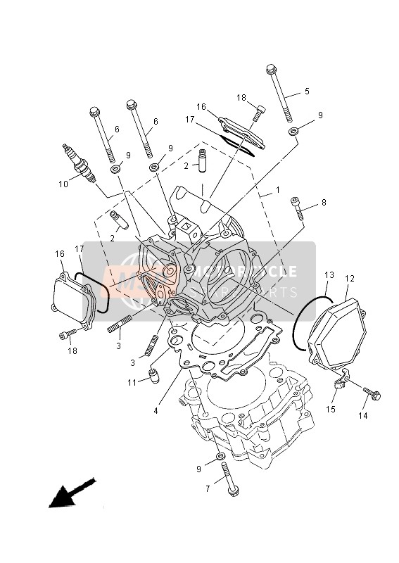 Yamaha XT660X TENERE 2014 Zylinderkopf für ein 2014 Yamaha XT660X TENERE