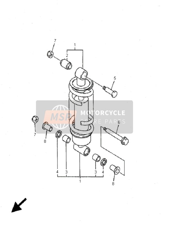 Yamaha XJ600N 2001 Sospensione posteriore per un 2001 Yamaha XJ600N