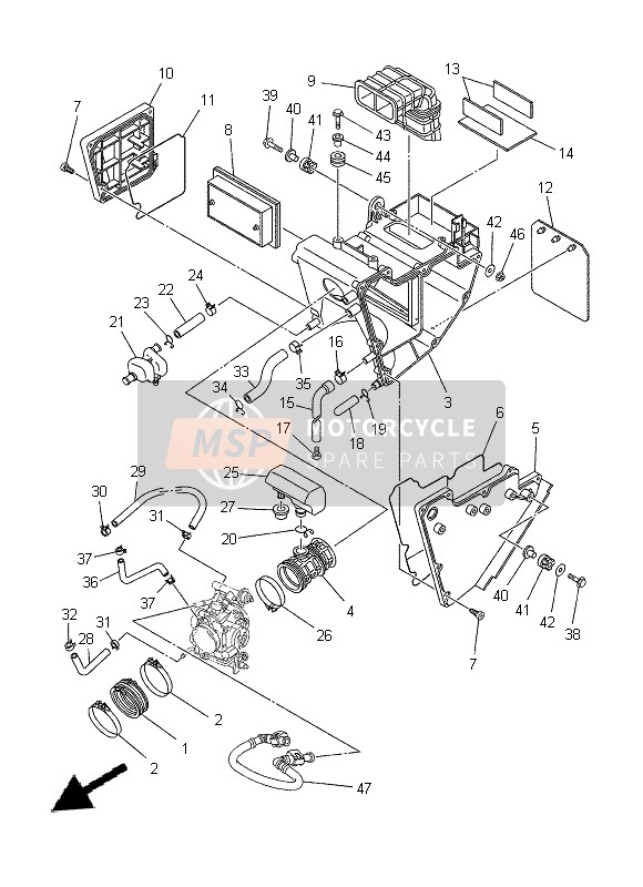 Yamaha XT660X TENERE 2014 Intake for a 2014 Yamaha XT660X TENERE