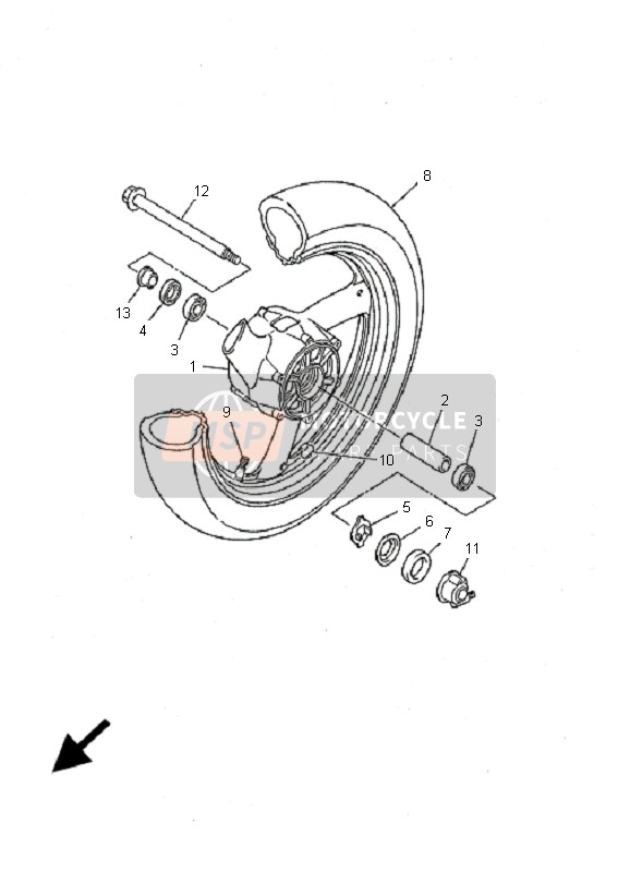 Yamaha XJ600N 2001 Ruota anteriore per un 2001 Yamaha XJ600N