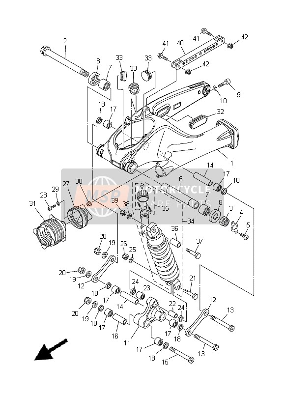 Yamaha XT1200Z 2014 Rear Arm & Suspension for a 2014 Yamaha XT1200Z