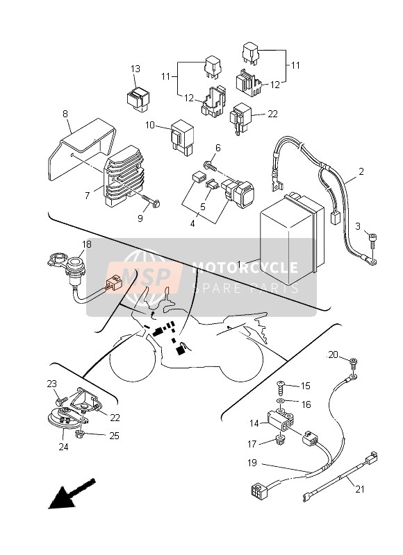 2BS8332P0000, Halter, Hupe, Yamaha, 0