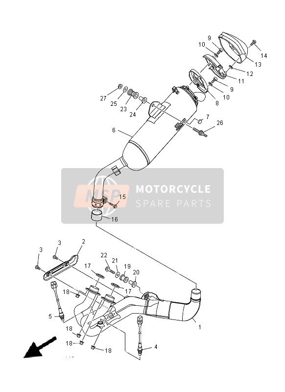 Yamaha XT1200ZE 2014 Uitlaat voor een 2014 Yamaha XT1200ZE