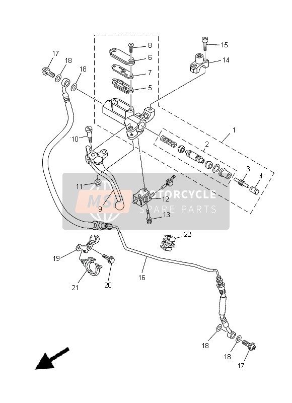 Yamaha XT1200ZE 2014 Cilindro maestro delantero 2 para un 2014 Yamaha XT1200ZE