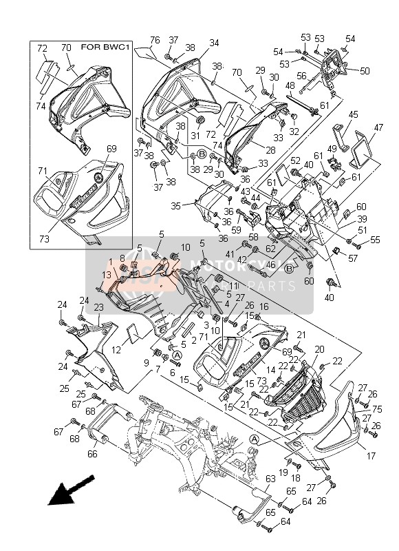 Yamaha XT1200ZE 2014 Cowling for a 2014 Yamaha XT1200ZE