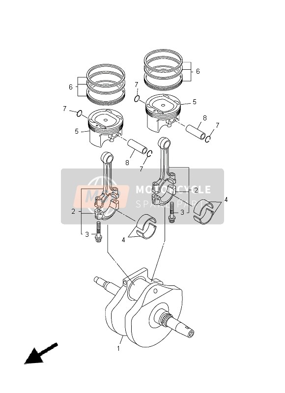 Yamaha XVS950R 2014 Crankshaft & Piston for a 2014 Yamaha XVS950R