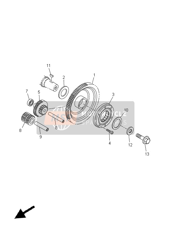 Yamaha XVS950R 2014 Starter 2 voor een 2014 Yamaha XVS950R