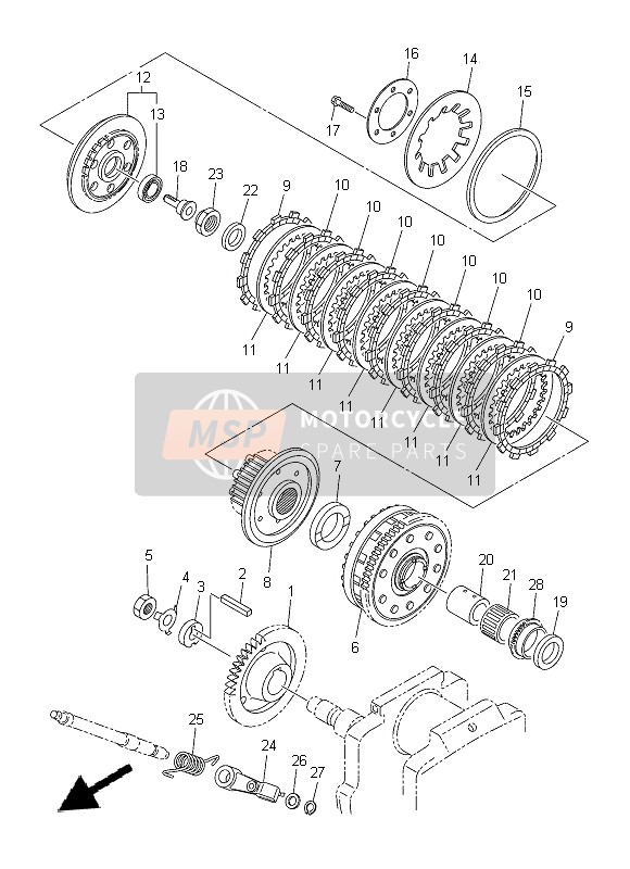 1TP161500000, Primary Driven Gear Comp., Yamaha, 0