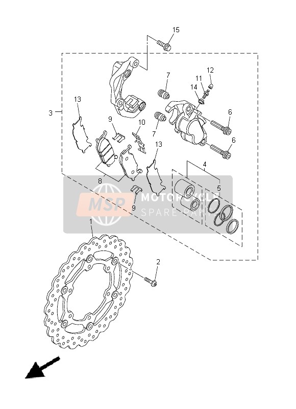 1XC2580T0000, Remklauw Assy (Left), Yamaha, 0