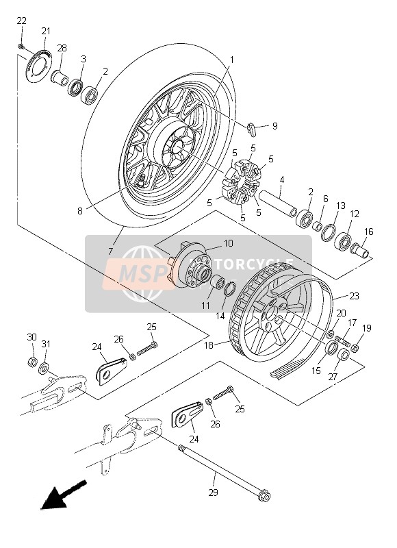 4WM253640000, Amortisseur, Yamaha, 2