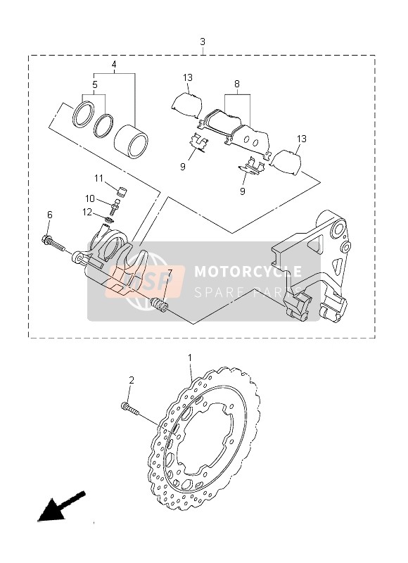 1D7258060000, Brake Pad Kit 2, Yamaha, 2