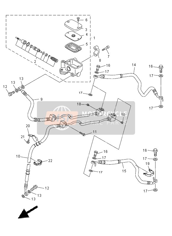 Yamaha XVS950R 2014 Maître-cylindre avant pour un 2014 Yamaha XVS950R