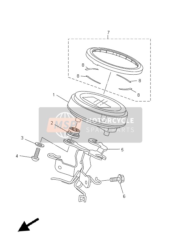 1TP835190000, Support,  Compteur, Yamaha, 0