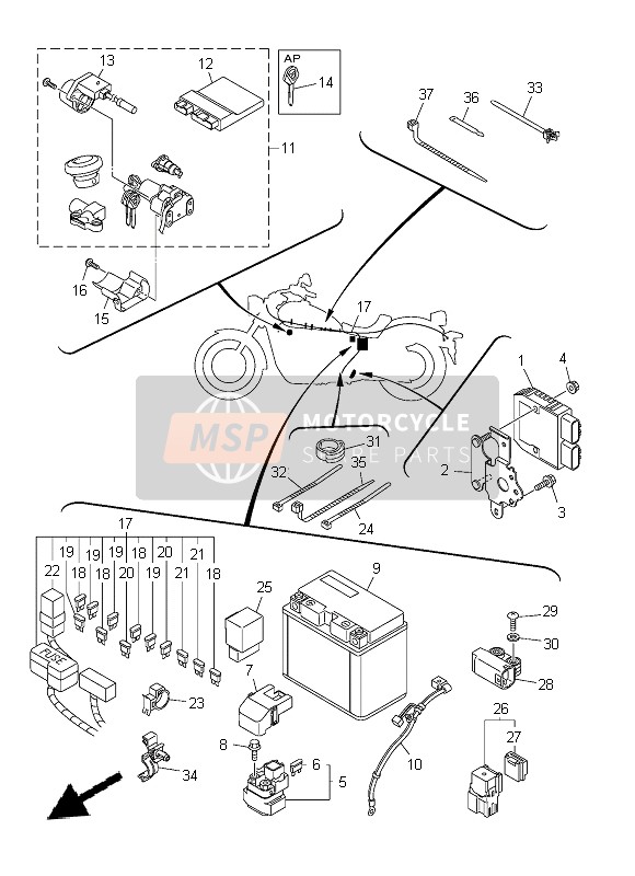 5VU825760200, Sensor, Lean Angle, Yamaha, 5