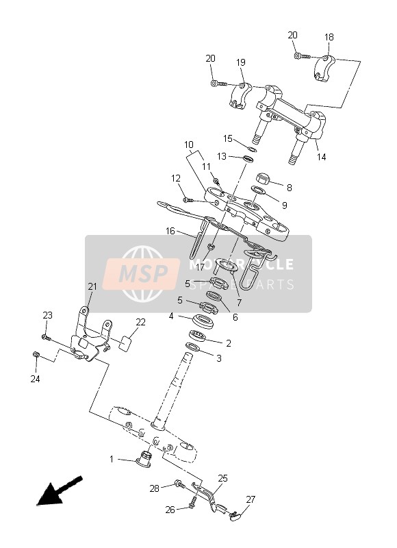 Yamaha XVS1300A 2014 Steering for a 2014 Yamaha XVS1300A