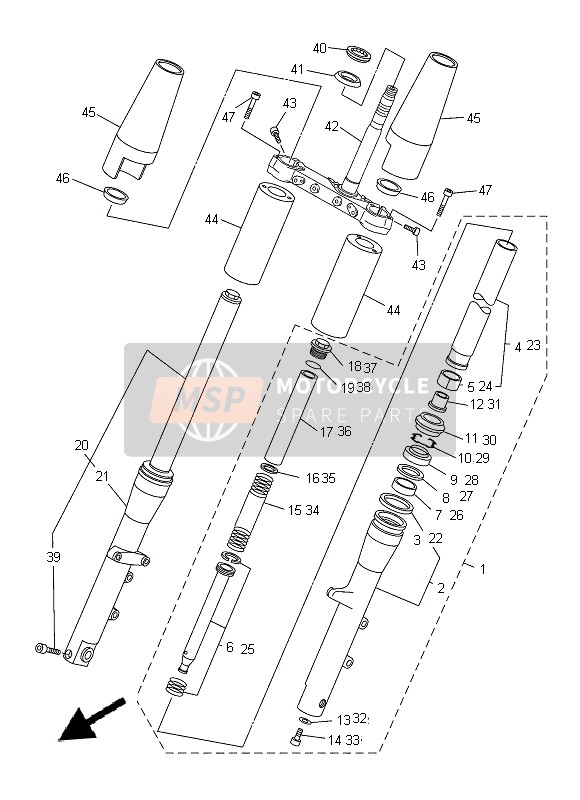 3D8231022000, Front Fork Assy (L.H), Yamaha, 0