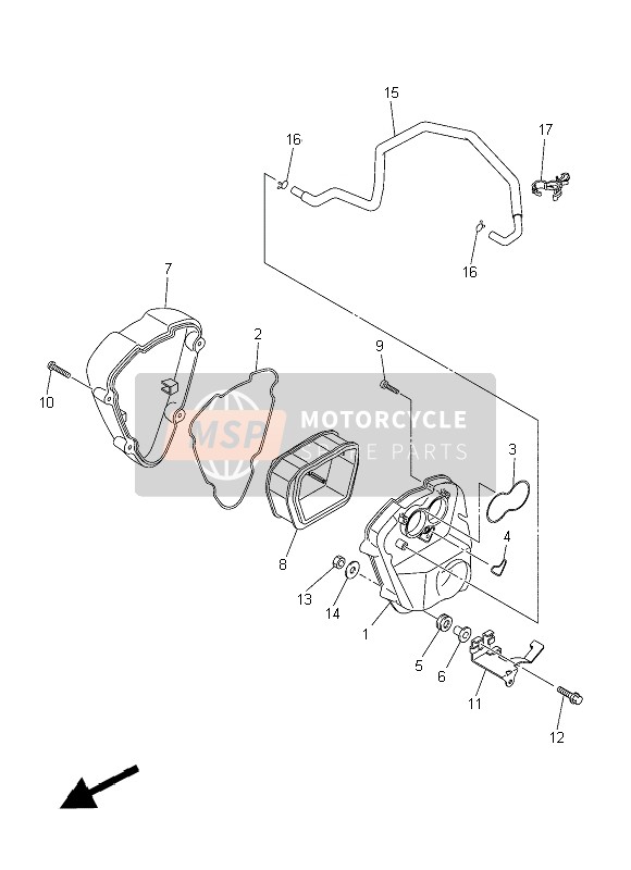 3D8111660000, Pipe, Luchthapper 1, Yamaha, 1