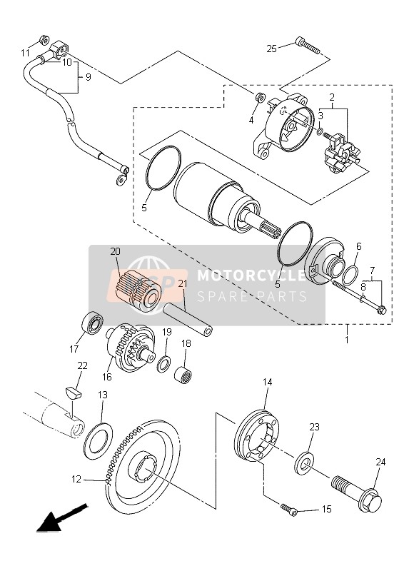 Yamaha XVS1300CU 2014 Starter for a 2014 Yamaha XVS1300CU