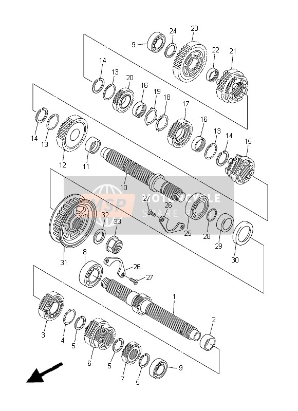 Yamaha XVS1300CU 2014 Transmission for a 2014 Yamaha XVS1300CU