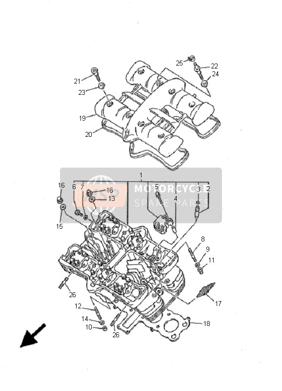 Yamaha XJ600S DIVERSION 2001 Testata per un 2001 Yamaha XJ600S DIVERSION