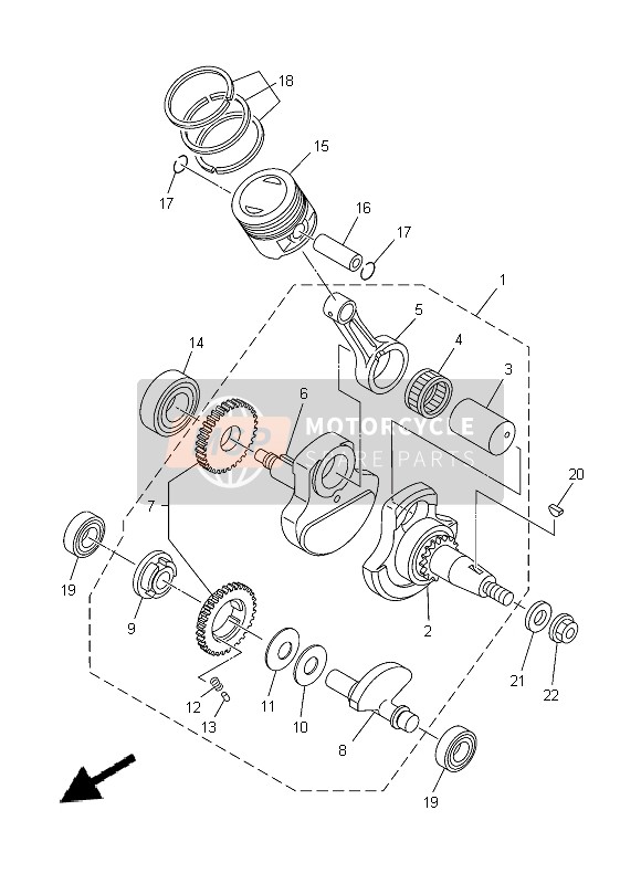 Yamaha YBR125ED 2014 Cigüeñal & Pistón para un 2014 Yamaha YBR125ED