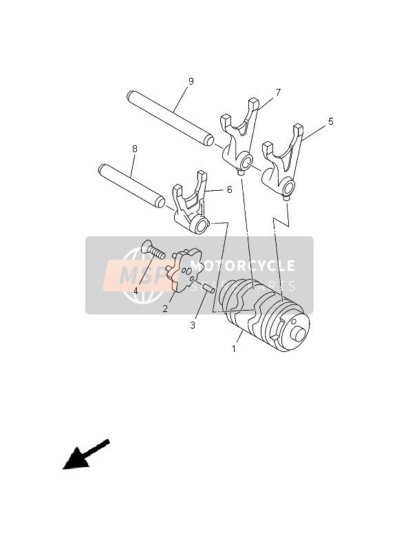 Yamaha YBR125ED 2014 Shift Cam & Fork for a 2014 Yamaha YBR125ED