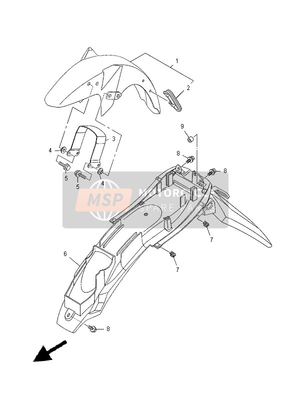 18CY215100P6, Garde Boue Av, Yamaha, 0